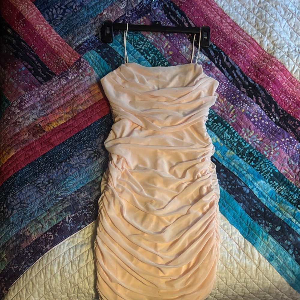 Streetwear Society Strapless Peach Dress